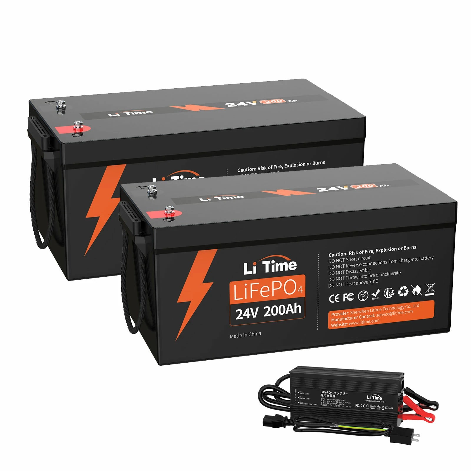 LiTime「Ampere Time 」 24V200Ah リン酸鉄リチウムイオンバッテリー 5120Wh LiFePO4 バッテリー https://jp.litime.com/products/24v200ah