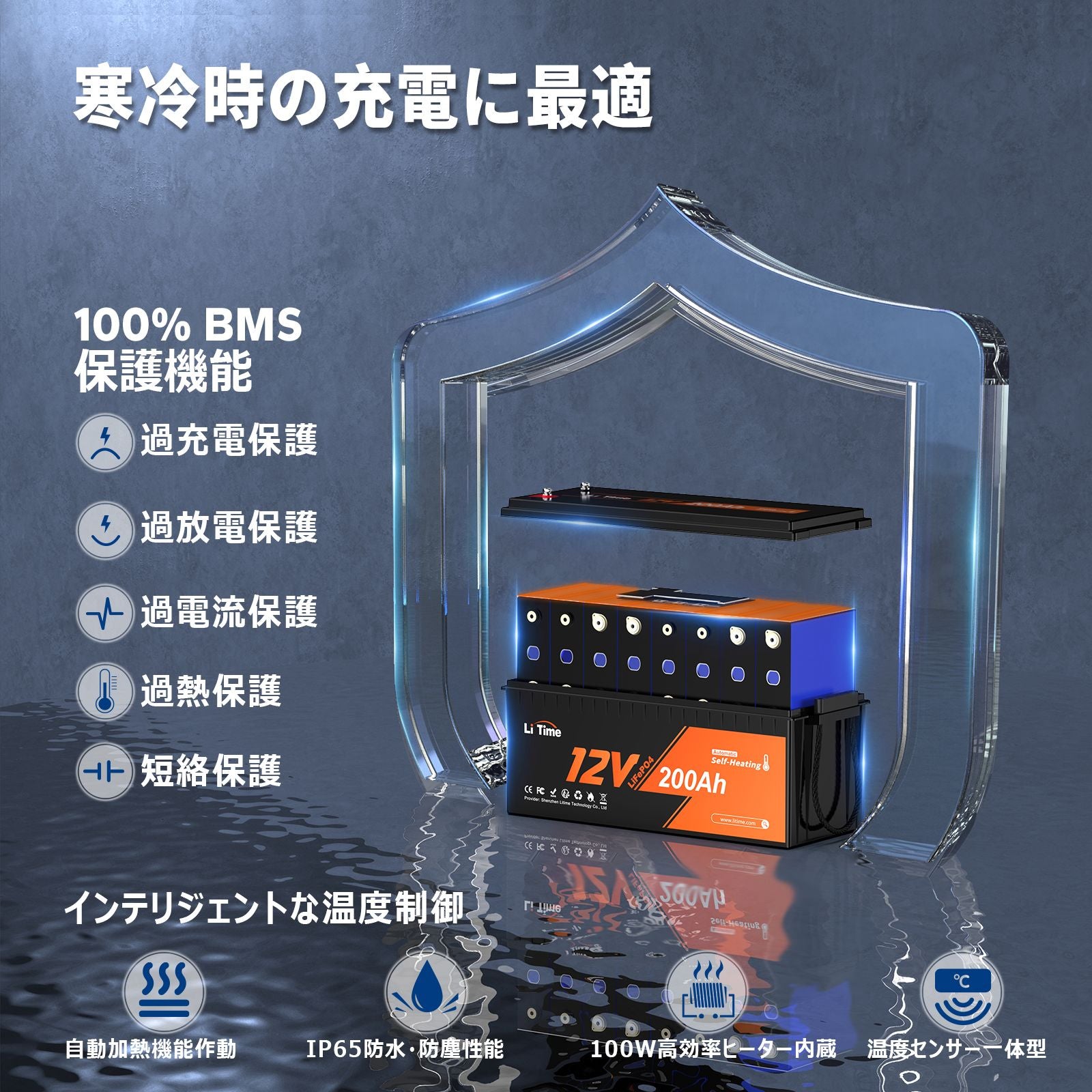 iTime 12V200Ahリン酸鉄リチウムイオンバッテリー jp-amperetime