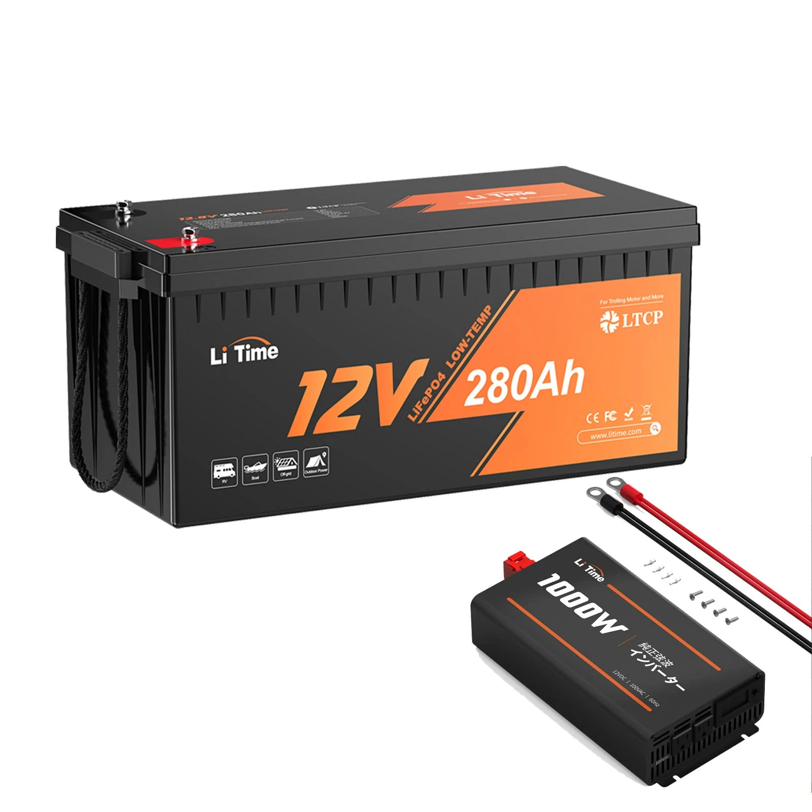 LiTime 12V 280Ah 低温保護付きリン酸鉄リチウムイオンバッテリー 200AのBMS 3584Wh ampere time